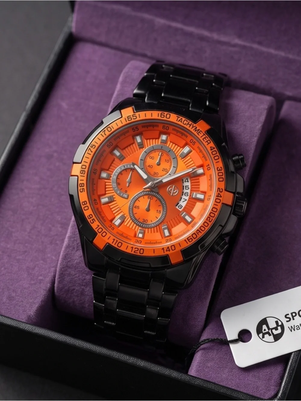 Men's Orange Chronograph Swim Watch